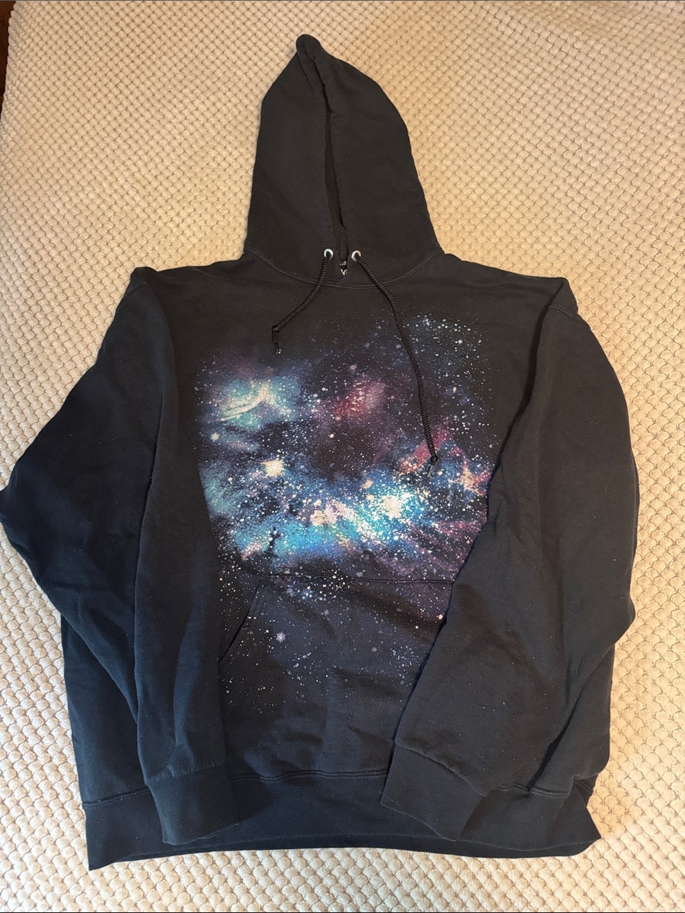 Black Galaxy Print Hooded Sweatshirt Tony Hawk